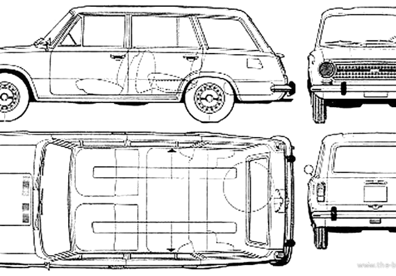 Fiat 124 Familiale - Фиат - чертежи, габариты, рисунки автомобиля