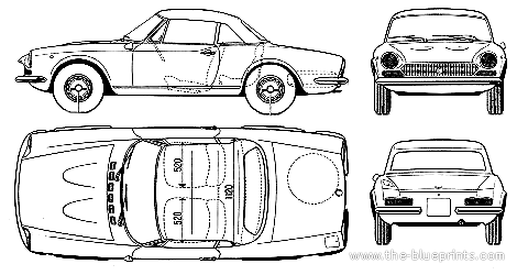 Fiat 124 Spider (1973) - Фиат - чертежи, габариты, рисунки автомобиля