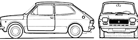 Fiat 127 (1973) - Фиат - чертежи, габариты, рисунки автомобиля