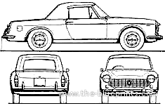 Fiat 1500 Cabriolet - Фиат - чертежи, габариты, рисунки автомобиля