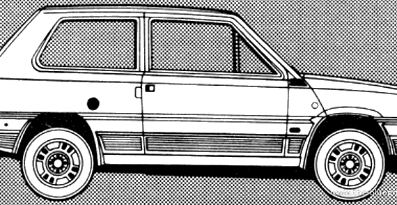 Fiat Panda 45 (1981) - Фиат - чертежи, габариты, рисунки автомобиля