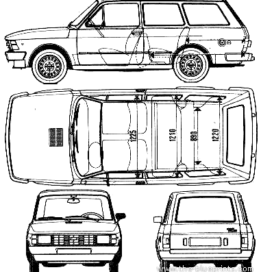 Fiat Panorama CL (1982) - Фиат - чертежи, габариты, рисунки автомобиля