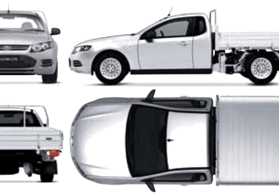 Ford AUS Falcon FG Ute (2012) - Форд - чертежи, габариты, рисунки автомобиля