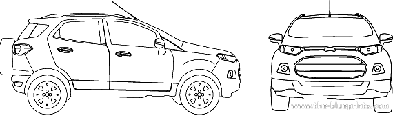 Ford BR EcoSport (2013) - Форд - чертежи, габариты, рисунки автомобиля