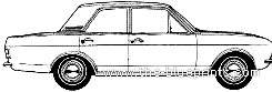 Ford Cortina Mk.II - Форд - чертежи, габариты, рисунки автомобиля