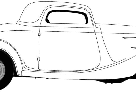 Ford Coupe Custom Street Rod (1934) - Форд - чертежи, габариты, рисунки автомобиля