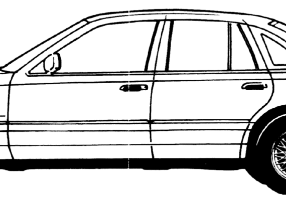 Ford Crown Victoria (1992) - Форд - чертежи, габариты, рисунки автомобиля