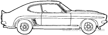 Ford E Capri Mk.I RS3100 (1972) - Форд - чертежи, габариты, рисунки автомобиля