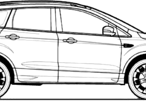 Ford E Kuga (2013) - Форд - чертежи, габариты, рисунки автомобиля