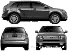 Ford Edge (2007) - Форд - чертежи, габариты, рисунки автомобиля