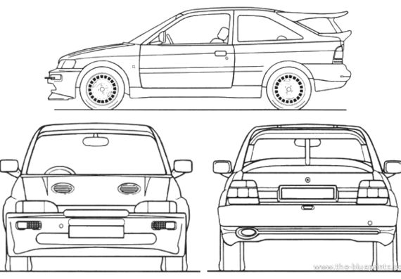 Ford Escort Cosworth - Форд - чертежи, габариты, рисунки автомобиля