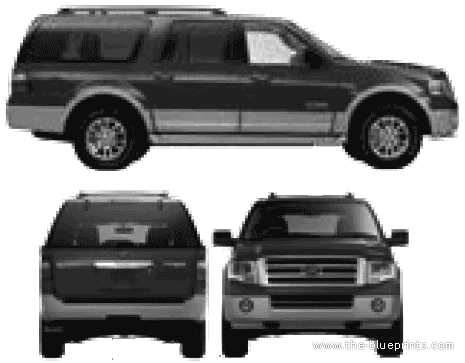 Ford Expedition EL (2007) - Форд - чертежи, габариты, рисунки автомобиля