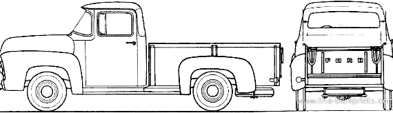 Ford F-100 Pick-up (1956) - Ford - drawings, dimensions, pictures of the car