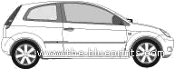 Ford Fiesta 3-Door (2005) - Форд - чертежи, габариты, рисунки автомобиля
