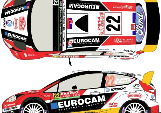 Ford Fiesta WRC (2014) - Ford - drawings, dimensions, pictures of the car