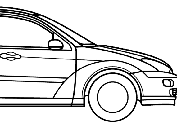 Ford Focus 4-Door (2000) - Форд - чертежи, габариты, рисунки автомобиля