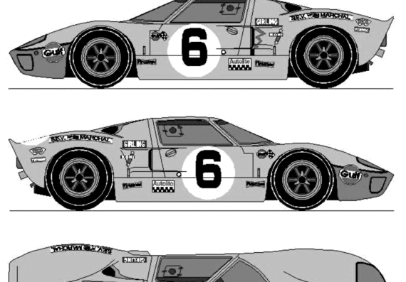Ford GT40 - Ford - drawings, dimensions, pictures of the car