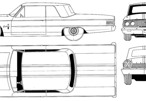 Ford Galaxie - Форд - чертежи, габариты, рисунки автомобиля
