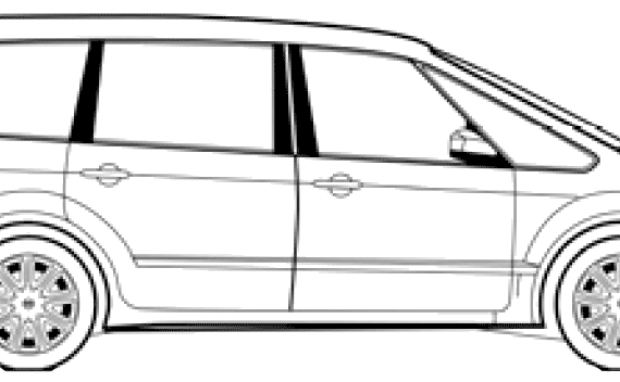 Ford Galaxy (2008) - Форд - чертежи, габариты, рисунки автомобиля