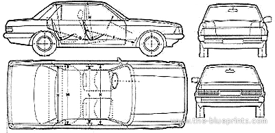 Ford Granada (1982) - Форд - чертежи, габариты, рисунки автомобиля