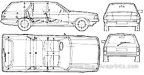 Ford Granada Estate (1982) - Форд - чертежи, габариты, рисунки автомобиля