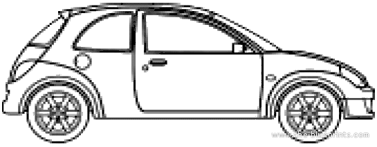 Ford Ka (2008) - Форд - чертежи, габариты, рисунки автомобиля