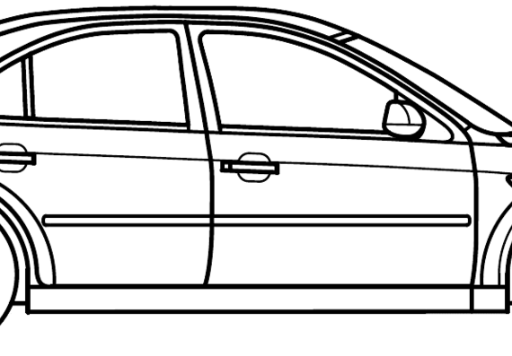 Ford Mondeo 4-Door (2006) - Форд - чертежи, габариты, рисунки автомобиля