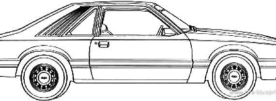 Ford Mustang (1986) - Форд - чертежи, габариты, рисунки автомобиля