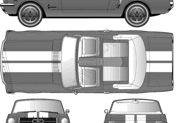 Ford Mustang Convertible (1964) - Форд - чертежи, габариты, рисунки автомобиля