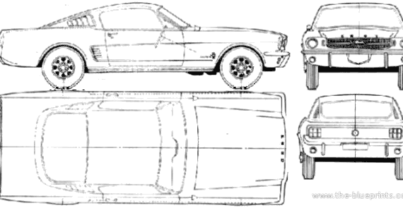Ford Mustang Fastback - Ford - drawings, dimensions, pictures of the car
