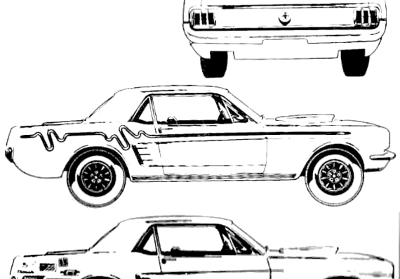 Ford Mustang Hardtop (1966) - Форд - чертежи, габариты, рисунки автомобиля