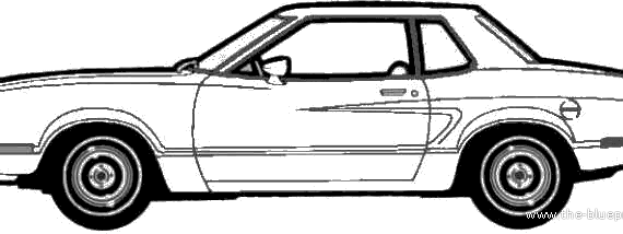 Ford Mustang II Coupe (1974) - Форд - чертежи, габариты, рисунки автомобиля