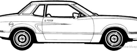 Ford Mustang II Ghia (1975) - Форд - чертежи, габариты, рисунки автомобиля