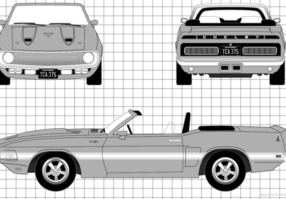 Ford Mustang Shelby GT500 (1969) - Форд - чертежи, габариты, рисунки автомобиля