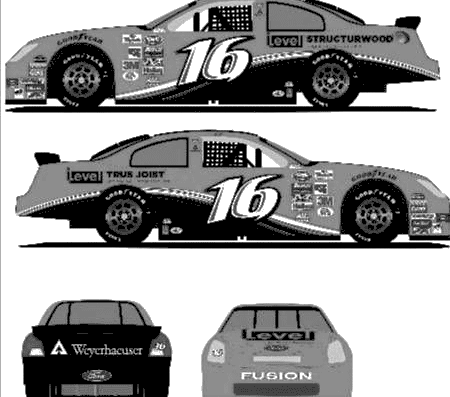 Ford NASCAR (2006) - Форд - чертежи, габариты, рисунки автомобиля