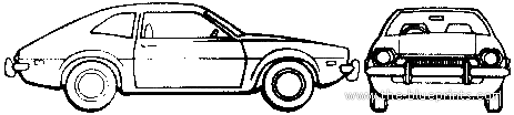 Ford Pinto (1973) - Форд - чертежи, габариты, рисунки автомобиля