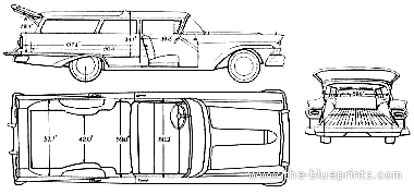 Ford Ranch Wagon (1958) - Форд - чертежи, габариты, рисунки автомобиля