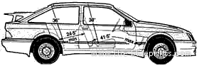 Ford Sierra Cosworth (1987) - Форд - чертежи, габариты, рисунки автомобиля