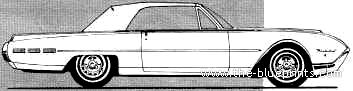 Ford Thunderbird Convertible (1962) - Форд - чертежи, габариты, рисунки автомобиля