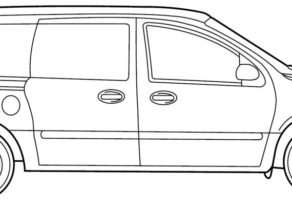 Ford Windstar (2000) - Форд - чертежи, габариты, рисунки автомобиля