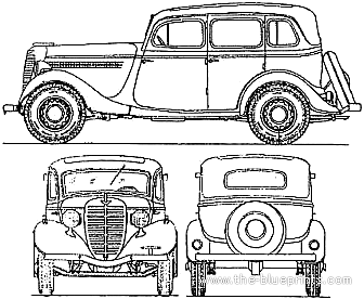 GAZ-11-73 - ГАЗ - чертежи, габариты, рисунки автомобиля
