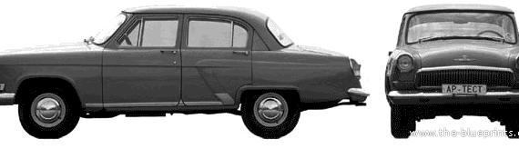 GAZ-21 Volga - ГАЗ - чертежи, габариты, рисунки автомобиля