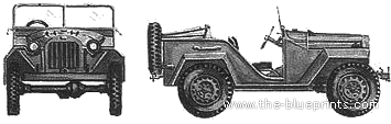 GAZ-67 - ГАЗ - чертежи, габариты, рисунки автомобиля