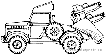 GAZ-69 2P26 3M6 Shmel (AT-1 Snapper) - ГАЗ - чертежи, габариты, рисунки автомобиля