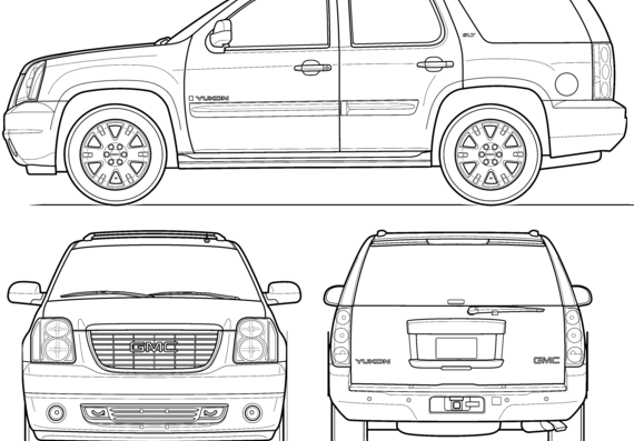 GMC Yukon (2009) - ЖМЦ - чертежи, габариты, рисунки автомобиля