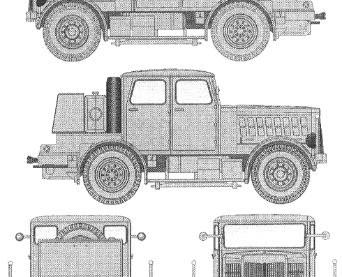 Hanomag SS-100 Schwerer Radschlepper - Разные автомобили - чертежи, габариты, рисунки автомобиля