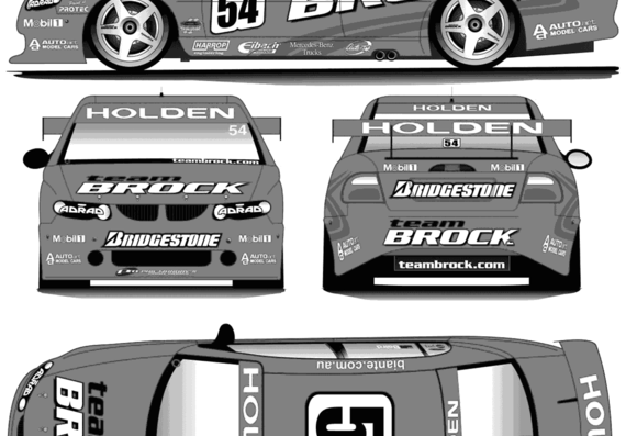 Holden V8 Commodore Supercar - Холден - чертежи, габариты, рисунки автомобиля