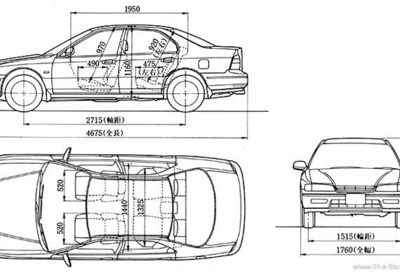 Honda Accord (1993) - Honda - drawings, dimensions, pictures of the car