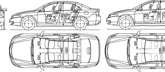 Honda Accord (2005) - Хонда - чертежи, габариты, рисунки автомобиля