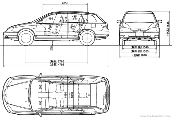 Honda Avancier - Хонда - чертежи, габариты, рисунки автомобиля